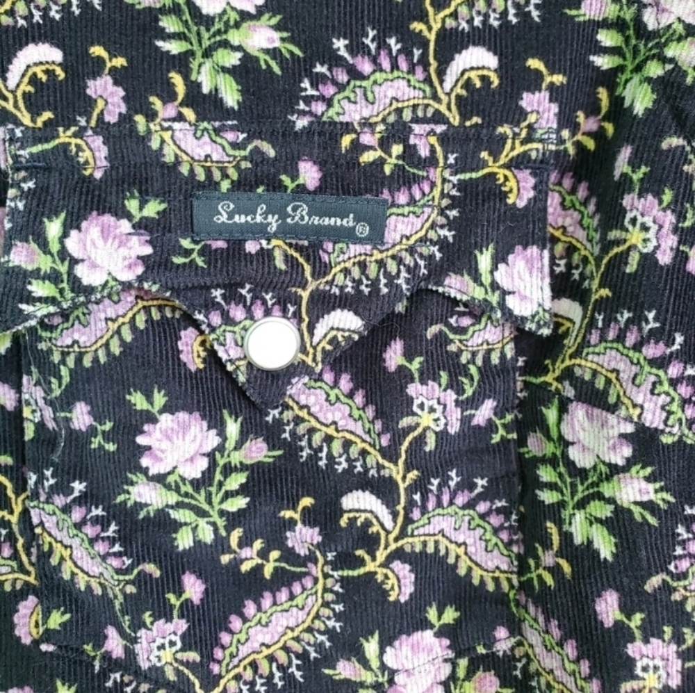 Vintage LUCKY BRAND Cotton Corduroy Pearl Snap Shirt - Picture 4 of 7